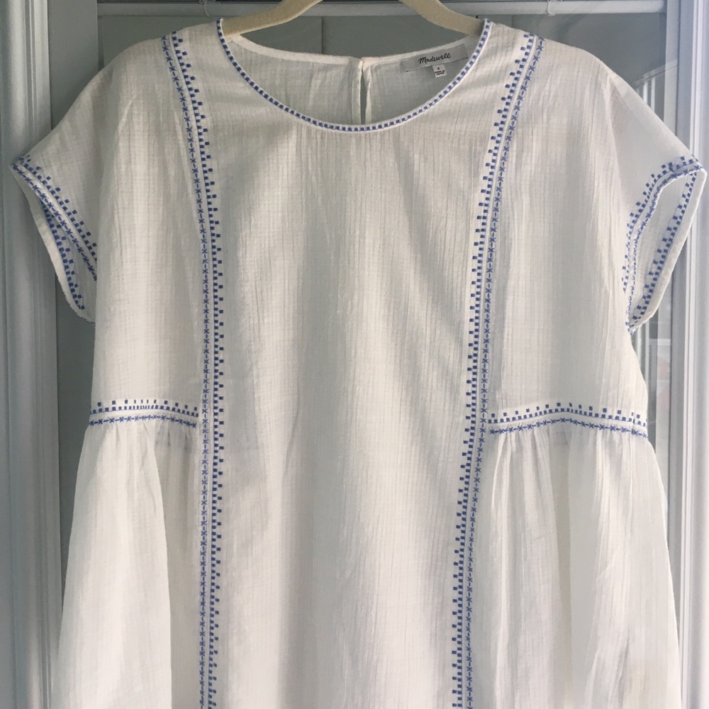 Madewell Women’s Embroidered Crewneck Folk Top (S)